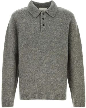 Closed Knit Polo Shirt - Gray