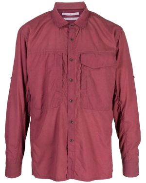 RANRA Spread-Collar Button-Up Shirt - Red
