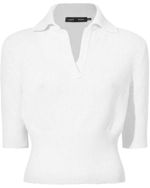 Proenza Schouler Reeve Cotton-Blend Polo Top - White