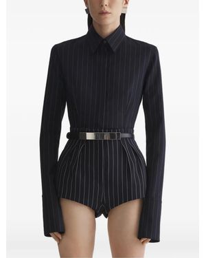 Mugler Pinstripe Fitted Shirt - Black