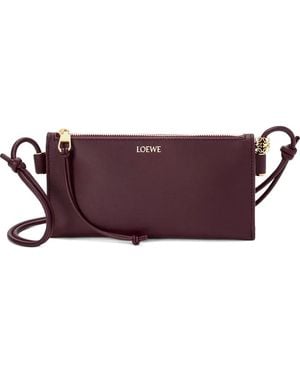 Loewe Glim Leather Pouch - Purple