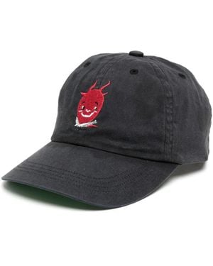 SAINT Mxxxxxx Embroidery-Motif Cotton Cap - Blue