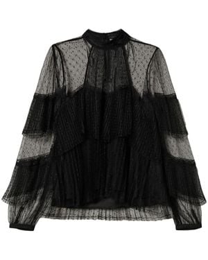 Twinset Blusa Con Ruches - Nero