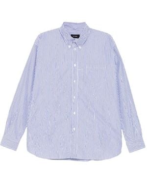 Willy Chavarria Striped Button-Down Shirt - Blue