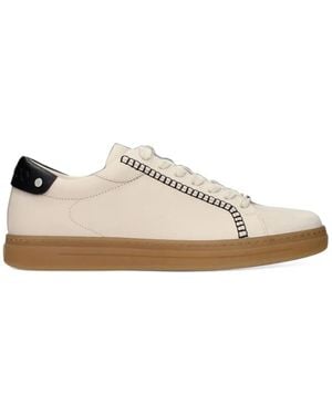 Jimmy Choo Rome Whipstitch Leather Trainers - White