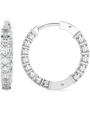 Diamond Essentials Laboratory-Grown Diamond Hoop Earrings - White