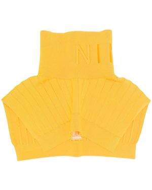 Nina Ricci Turtleneck Ribbed Scarf - Yellow