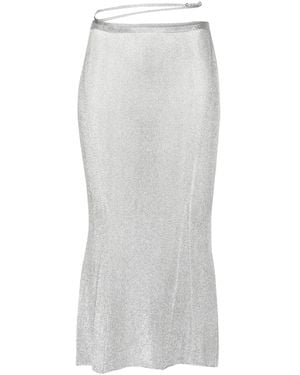 Jacquemus The Brilho Lurex Midi Skirt - Grey