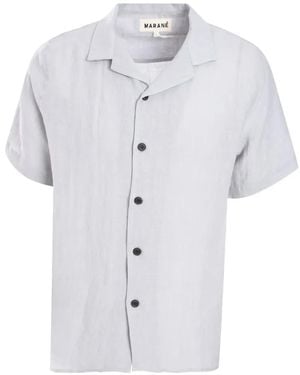 Marané Camicia A Maniche Corte Con Collo Ampio - Bianco