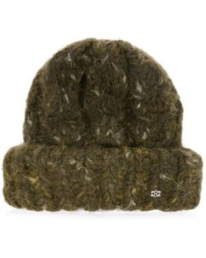 Ganni Beanie Xxl - Green