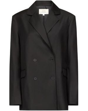 Loulou de Saison Double-Breasted Notched Lapels Blazer - Black