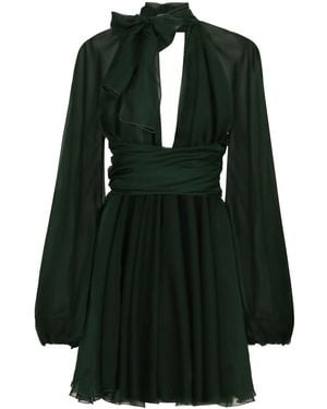 Dolce & Gabbana Vネック シルクドレス - ブラック