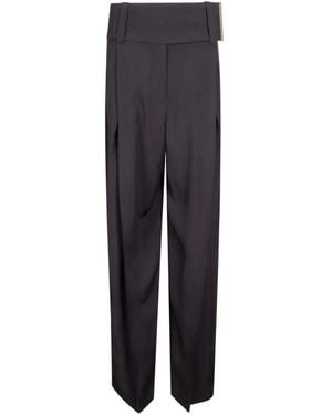 Sportmax High-Waisted Trousers - Blue
