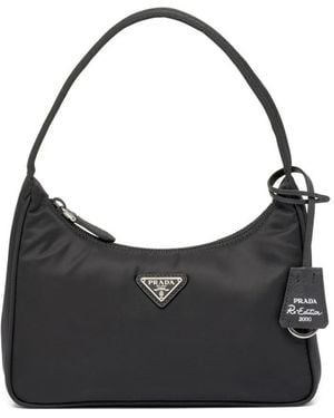 Prada Mini Sac À Plaque Logo - Noir