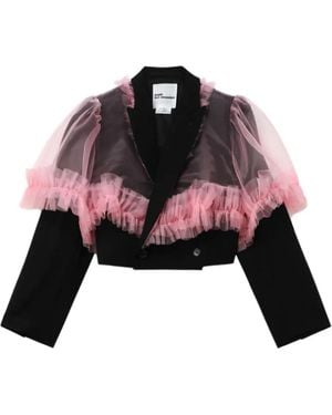 Noir Kei Ninomiya Ruffled Jacket - Black