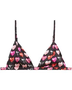 Fleur du Mal Luxe Triangle Bra - Red