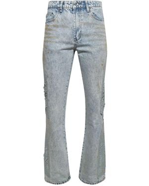 Who Decides War Jeans Dritti Effetto Vissuto - Blu