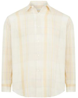 Kaptain Sunshine Plaid Gauze Shirt - White