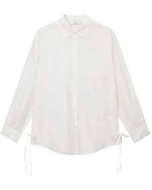 B+ AB Tie-Detail Button-Up Shirt - White