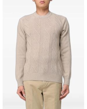 XC Cable-Knit Crew-Neck Jumper - Natural