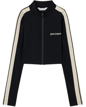 Palm Angels Logo Stripe Sweatshirt - Black