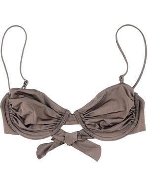 BELAMER Olivia Ruched Bikini Top - Brown