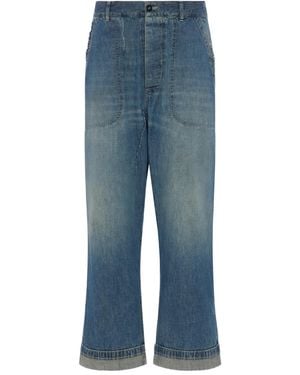 Maison Margiela Patch-Pocket Wide-Leg Jeans - Blue