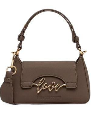 Love Moschino Sac Porté Épaule À Plaque Logo - Brown
