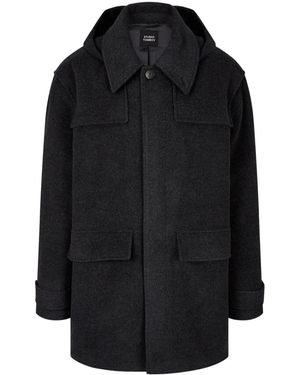Studio Tomboy X Duffle-Detail Mid-Length Coat - Black