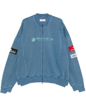 Martine Rose Sweat Zippé À Empiècements - Bleu