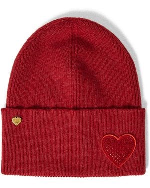 Twin Set Heart-Patch Beanie - Red