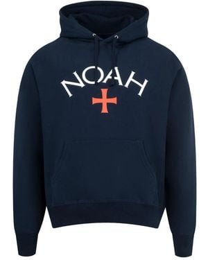 Noah Logo-Print Hoodie - Blue
