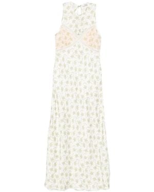 Sandro Flower Print Maxi Dress - White