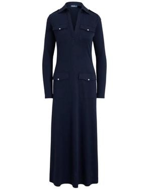 Polo Ralph Lauren Carmen Pocket-Detail Maxi Dress - Blue
