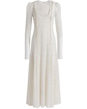 Alberta Ferretti Long-Sleeve Midi Dress - White