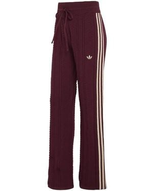 adidas Chevron-Knit Side-Stripe Track Pants - Purple