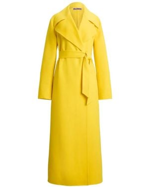 Ralph Lauren Abrigo Micaela De Cachemira Con Cinturón - Amarillo