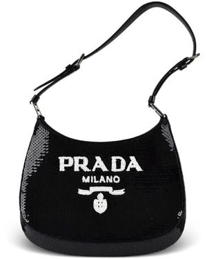 Prada スパンコール ハンドバッグ - ブラック