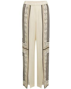KARL LAGERFELD Pantalon Palazzo À Détails Imprimés - White