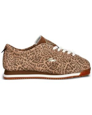 Lacoste Baskets À Imprimé Léopard - Brown