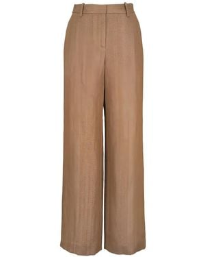 Twp Henry Herringbone Wide-Leg Trousers - Natural