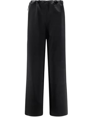 Tonywack Drawstring-Waist Satin Trousers - Black