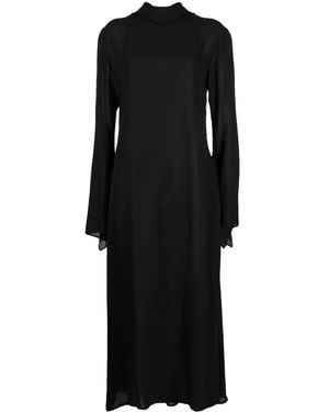 Yohji Yamamoto Vestido con cuello alto - Negro