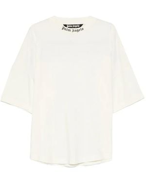 Palm Angels Logo Cotton T-Shirt - White