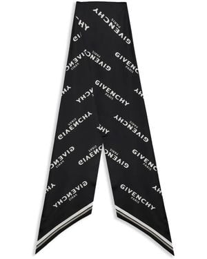 Givenchy Maxi Shadow Logo-Print Bandeau Scarf - White