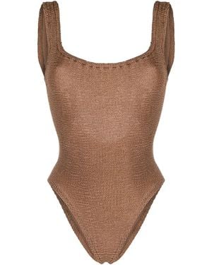 Hunza G Square-Neck Swimsuit - Brown