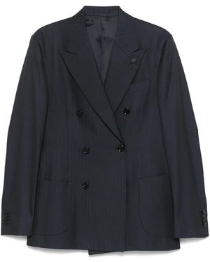 Lardini ストライプ ジャケット - ブルー