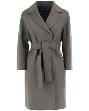 Max Mara Belted Wool Coat - Grey