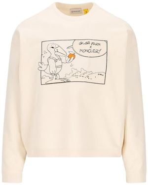 Moncler X x Gilga Farm cartoon embroidered sweatshirt - Blanco