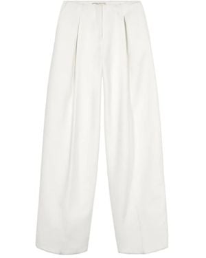 Blumarine Pleated Wide-Leg Trousers - White
